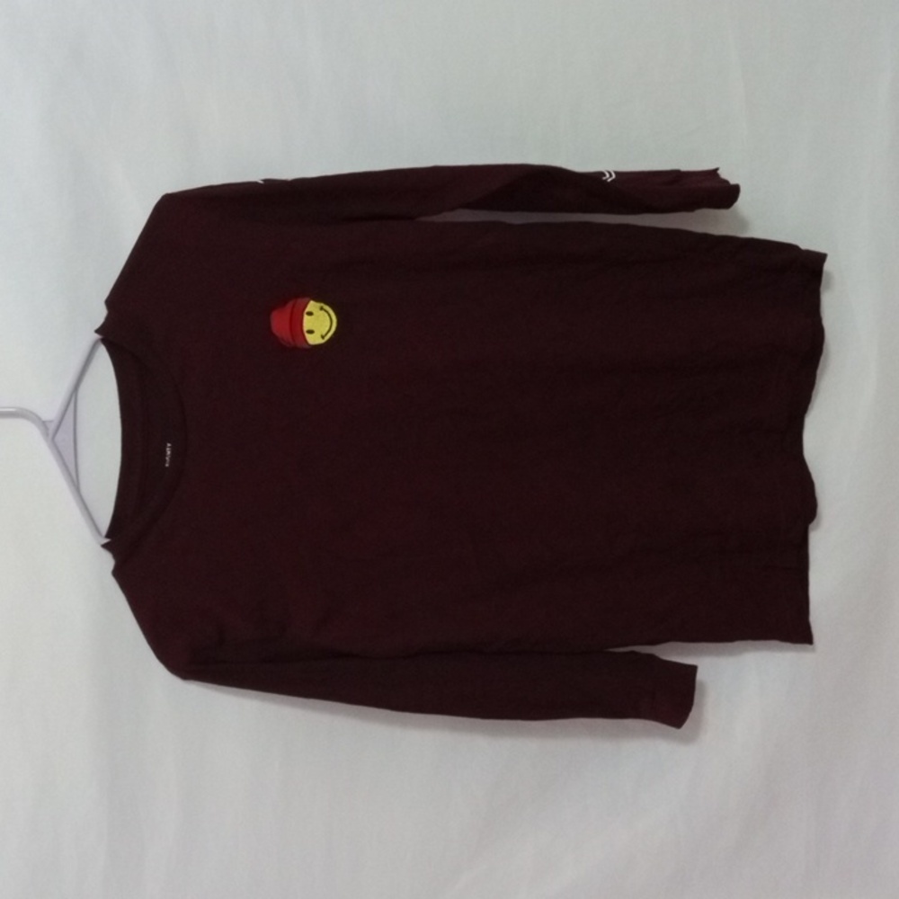 Eighty Eight Brand Chill Vibes Burgundy T-Shirt Sz.14/16 Long Sleeve Top